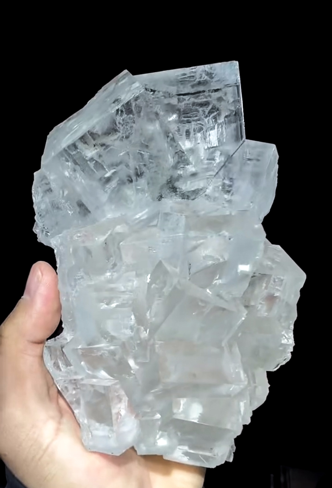 Fluorite – Monumental Water-Clear Cubic Cluster