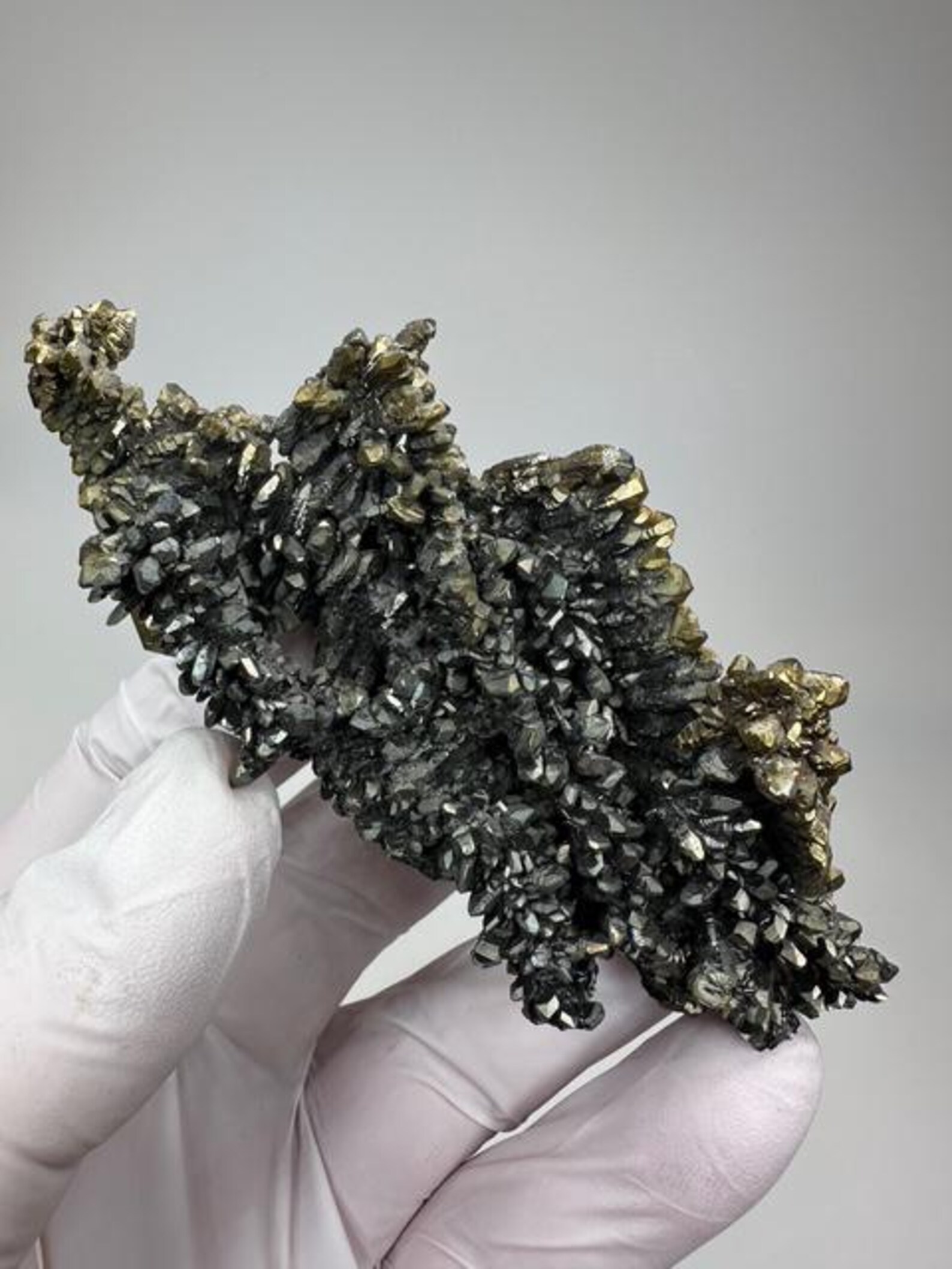 Marcasite Crystal Stalactite – Rare Radiating Marcasite Formation with Golden Twin Termination