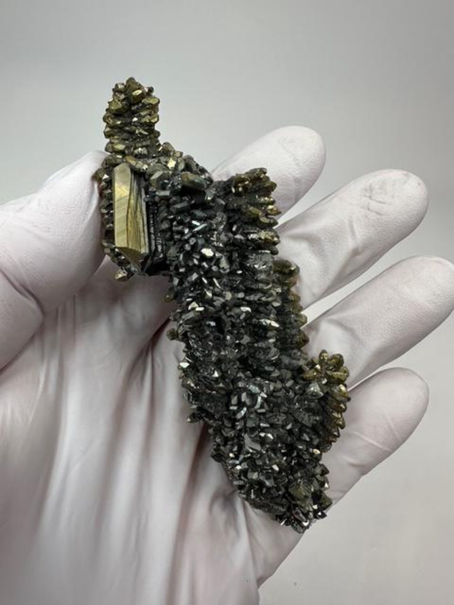 Marcasite Crystal Stalactite – Rare Radiating Marcasite Formation with Golden Twin Termination