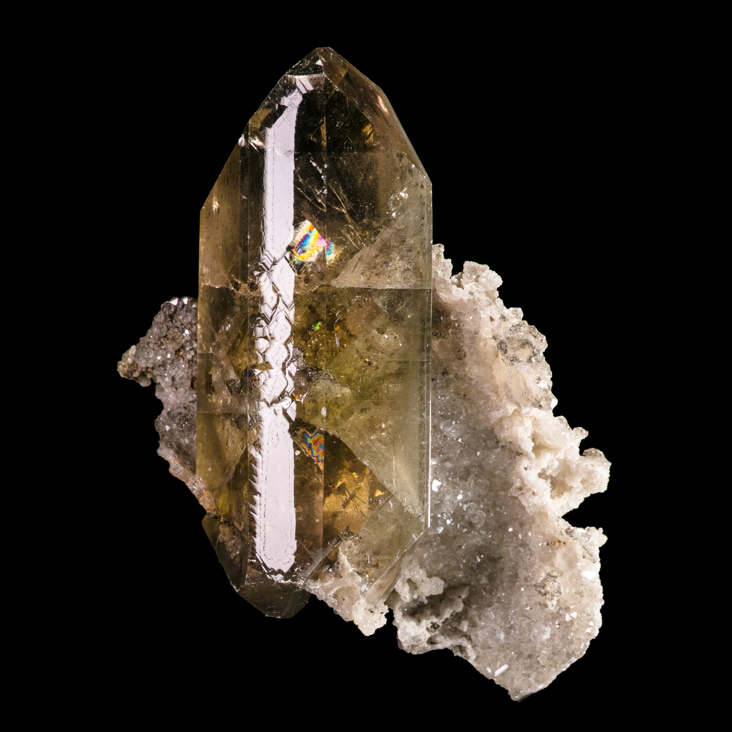 Baryte – Exceptional Gem-Clear Double-Terminated Honey Crystal on Matrix