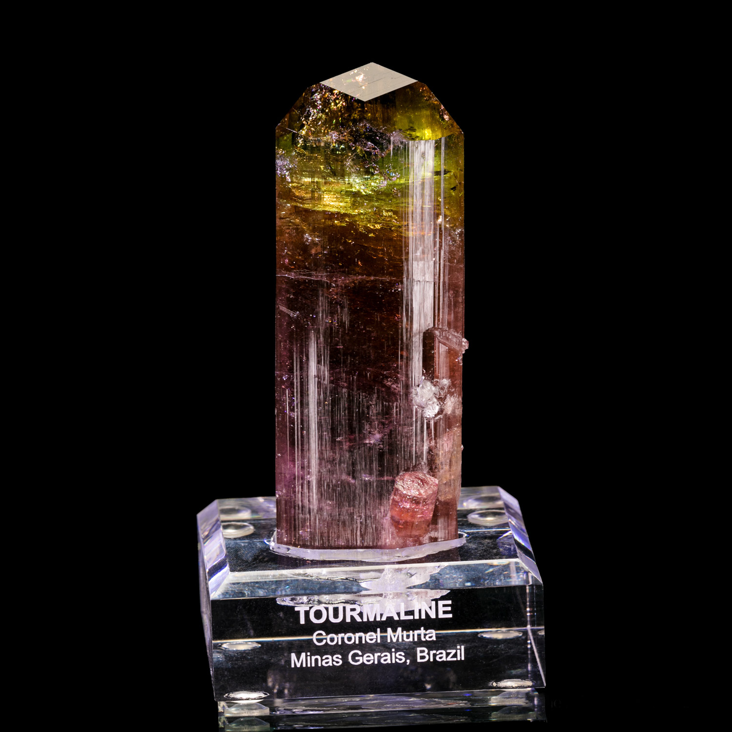 Elbaite Tourmaline – Lemon Pocket, Gem Crystal with Rare Yellow Zoning