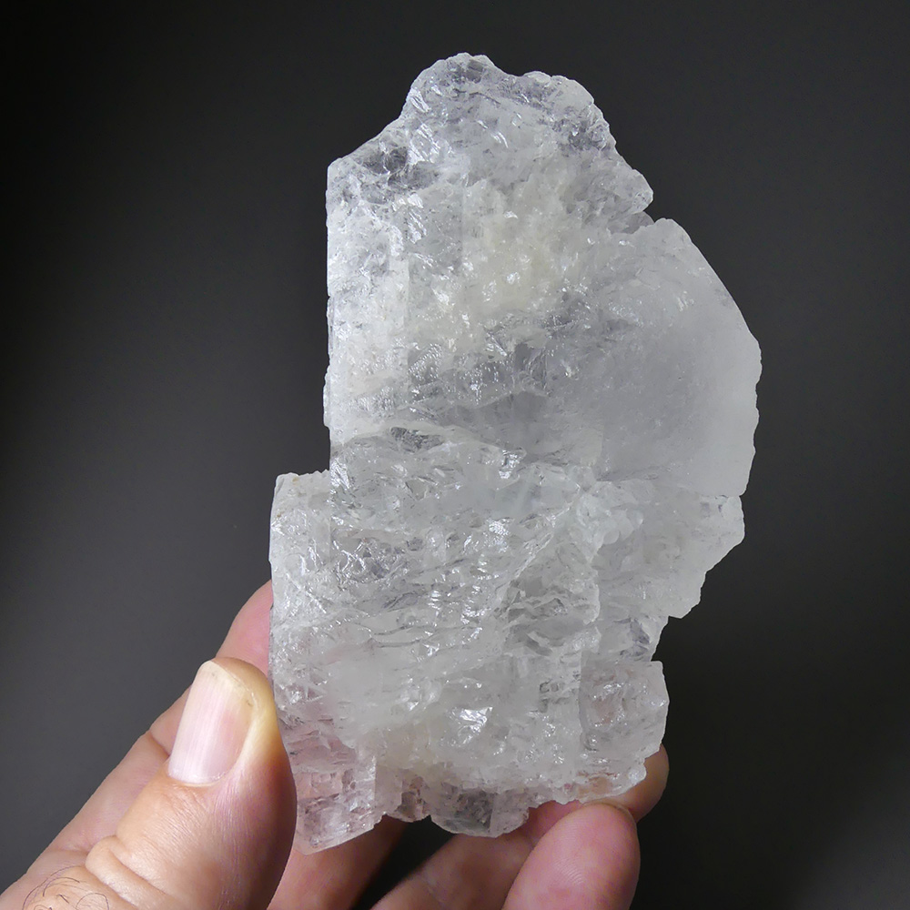 Petalite (Castorite) – Large Gem-Clear Crystalline Mass with Etched Faces and Included Green Tourmaline
