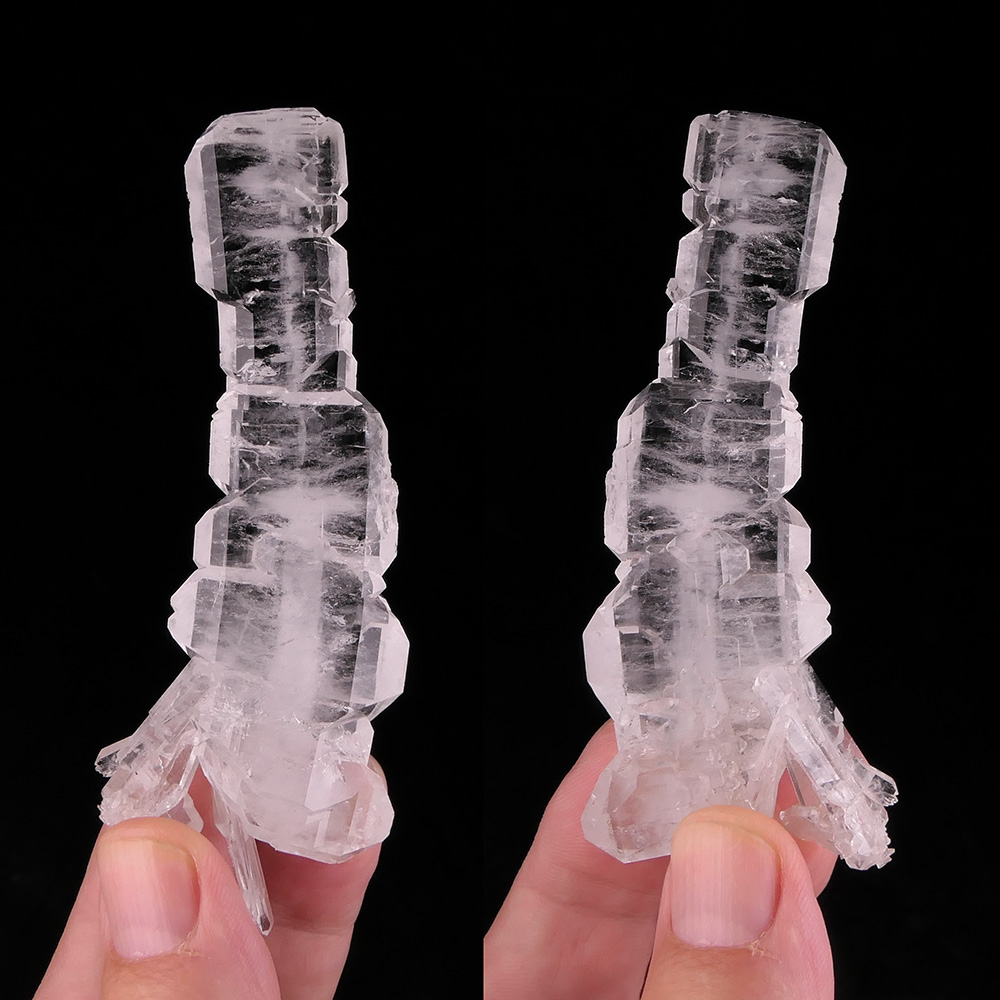 Faden Quartz – Elongated Skeletal Crystal with Pronounced Central Faden Line and Stepped Growth