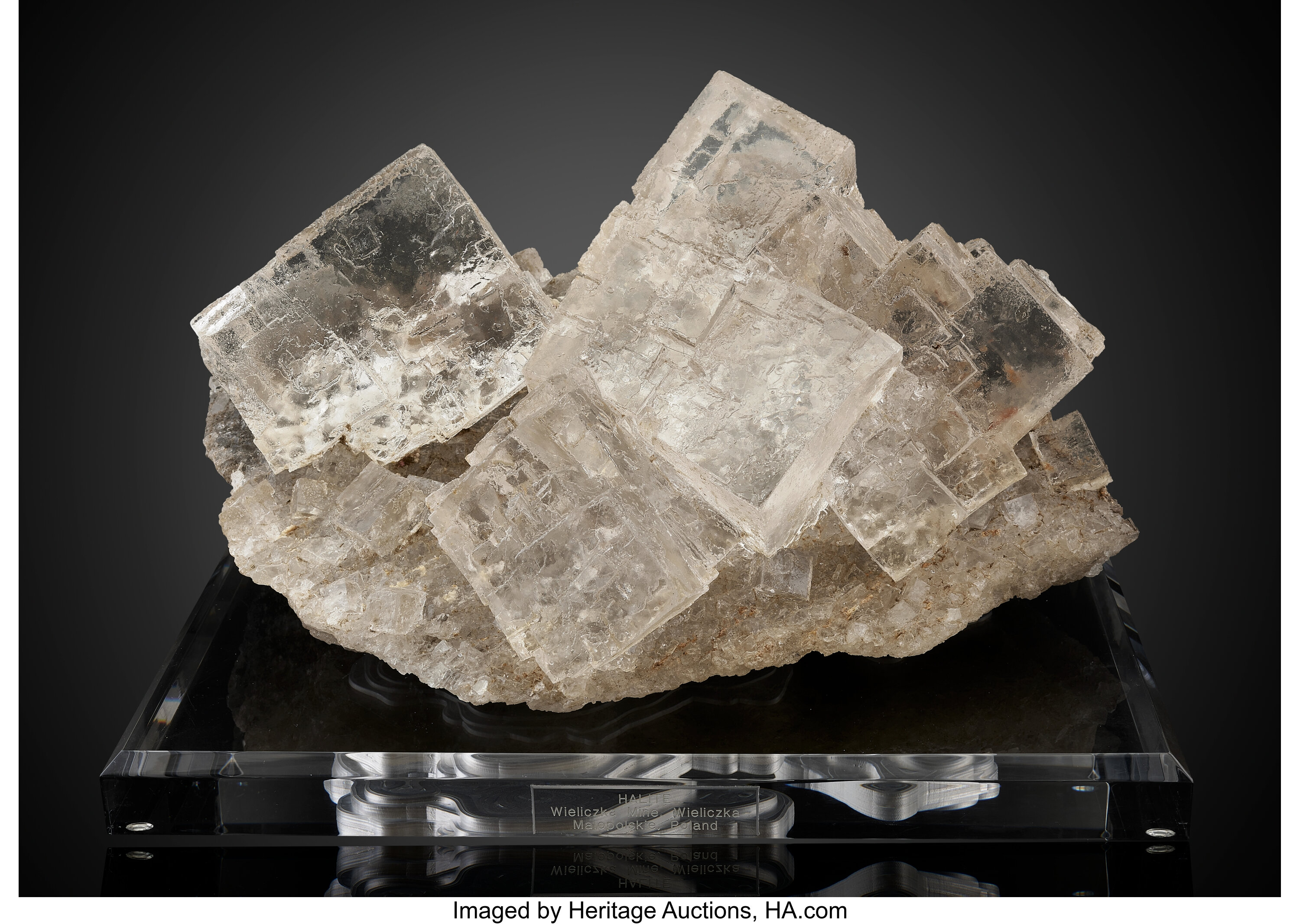 Halite – Monumental, Museum-Scale Cubic Crystals with Exceptional Ice-Clear Transparency,