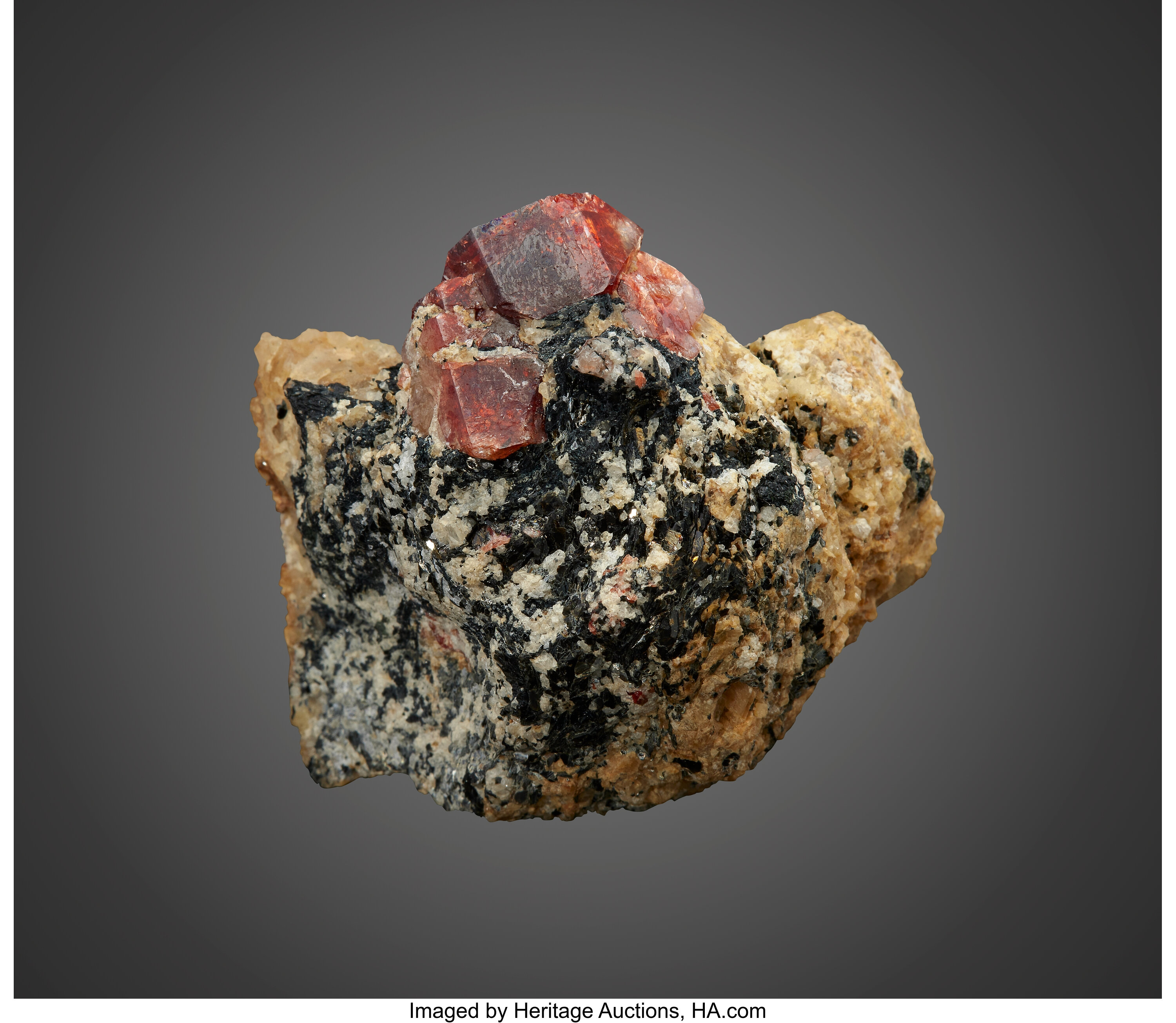 Red Zircon on Matrix