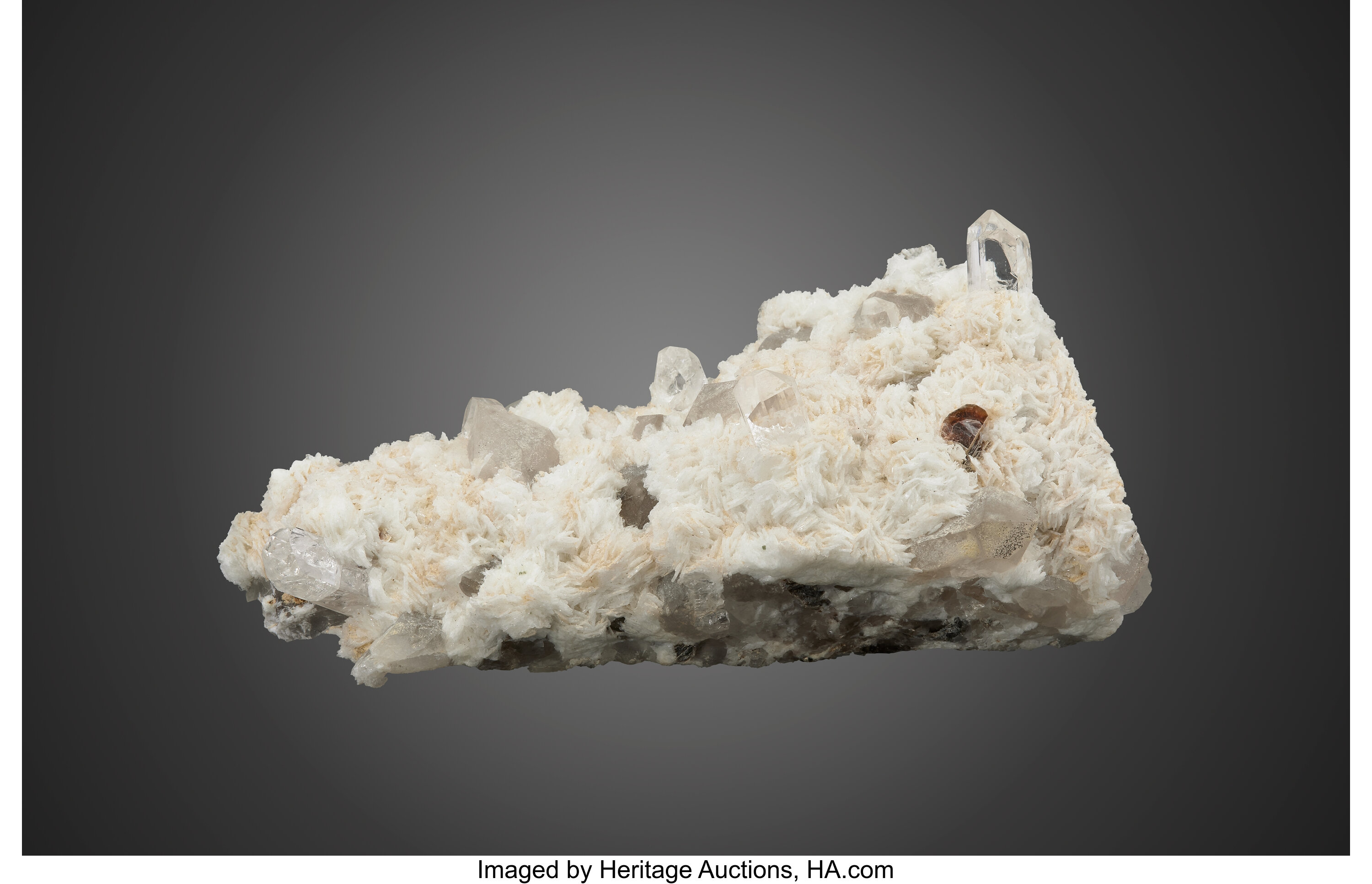 Gem Topaz on White Cleavelandite Matrix