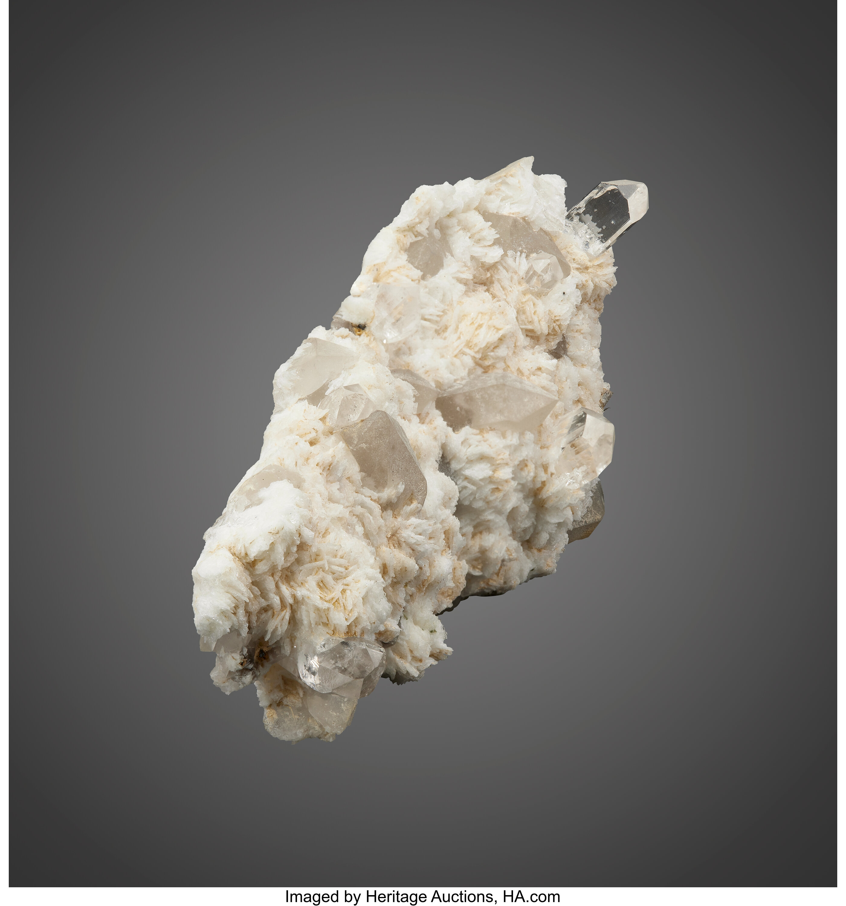 Gem Topaz on White Cleavelandite Matrix