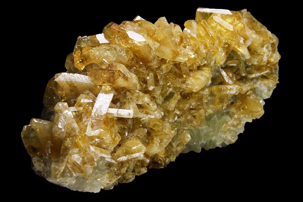 Golden Barite on Calcite, Old Find