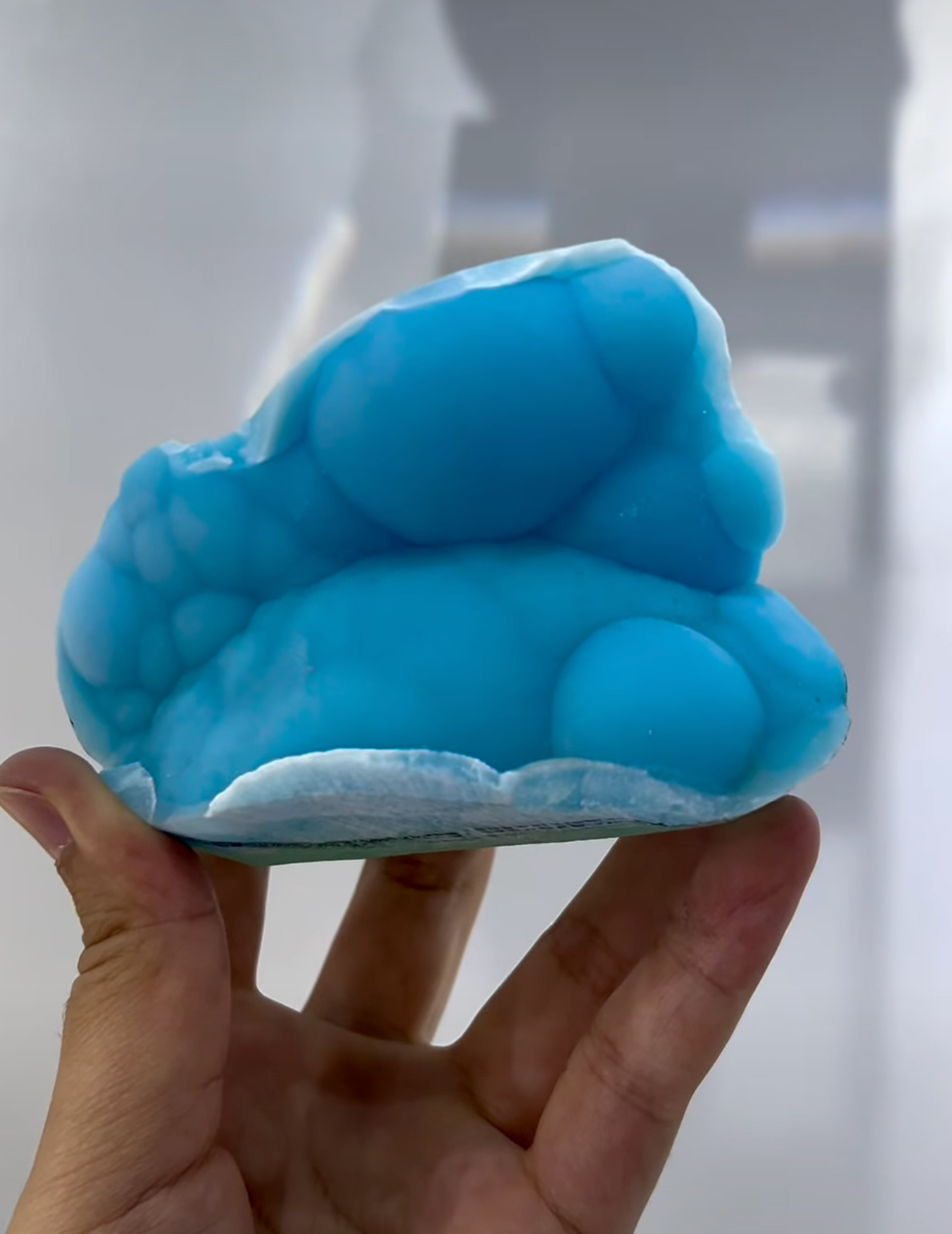 Blue Aragonite – Vivid Sky-Blue Botryoidal Plate with Smooth Satiny Luster