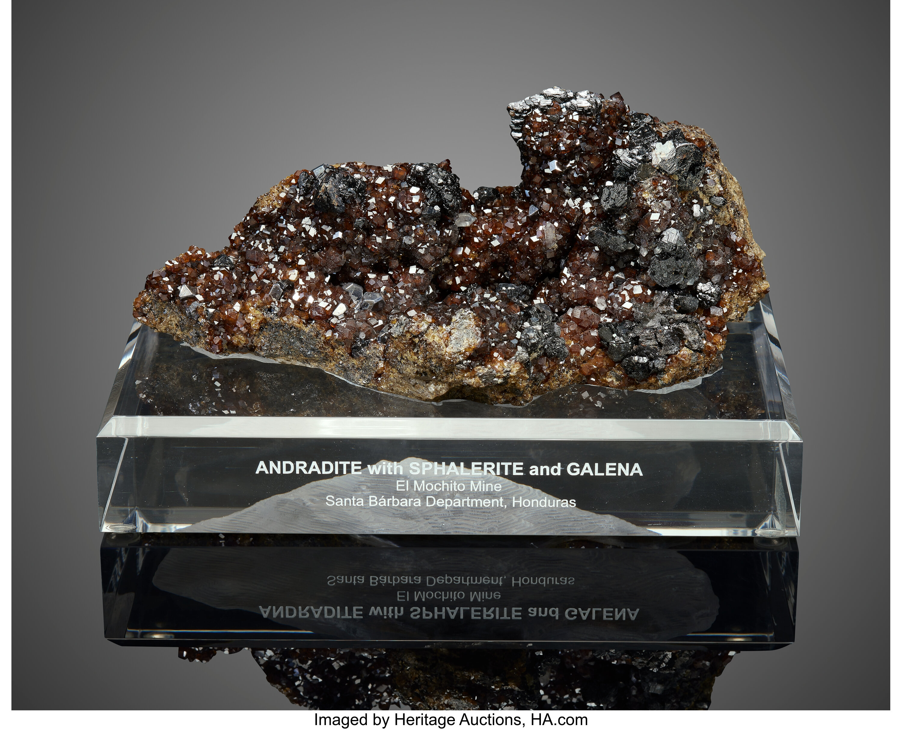 Andradite with Sphalerite and Galena
