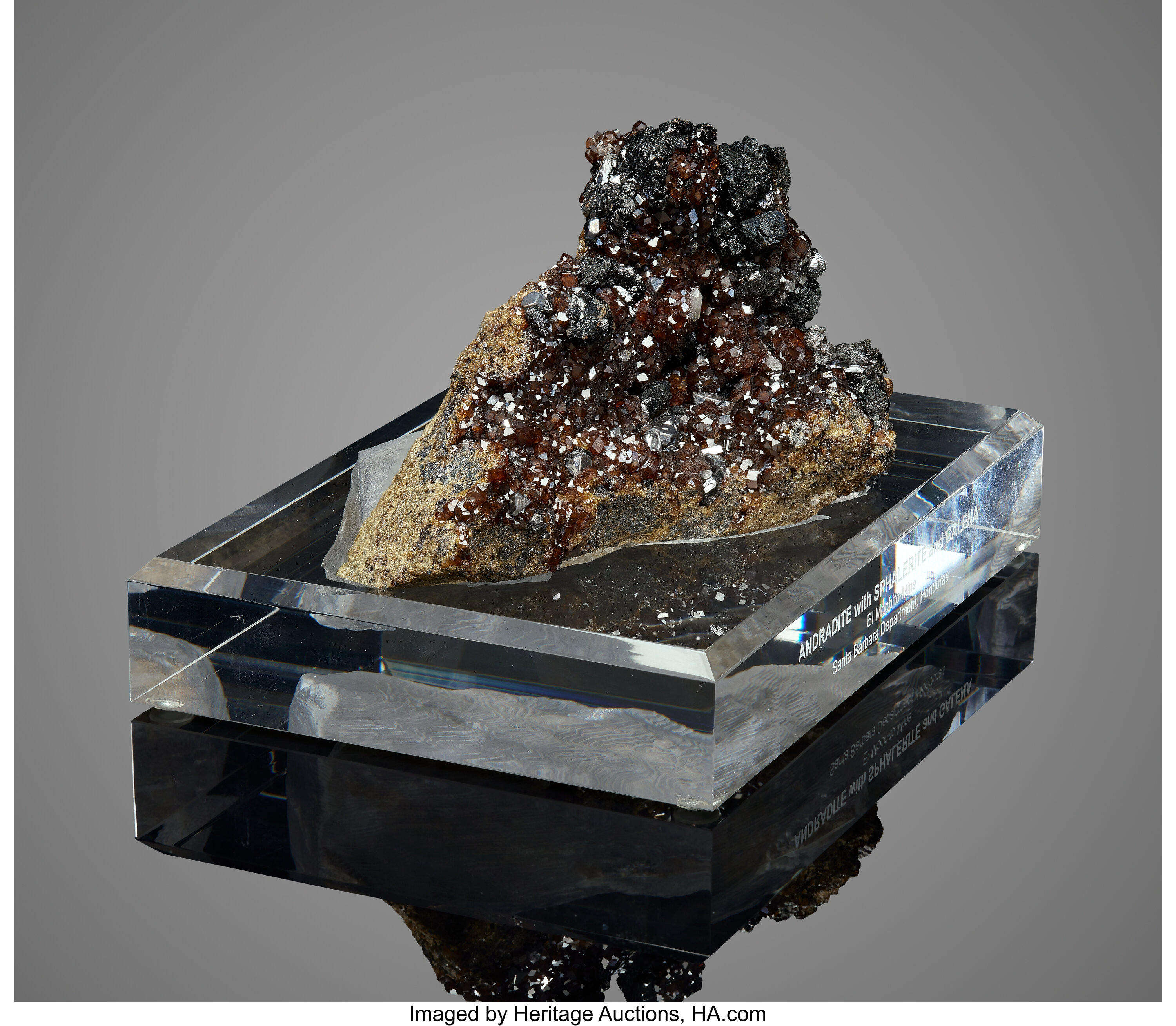 Andradite with Sphalerite and Galena
