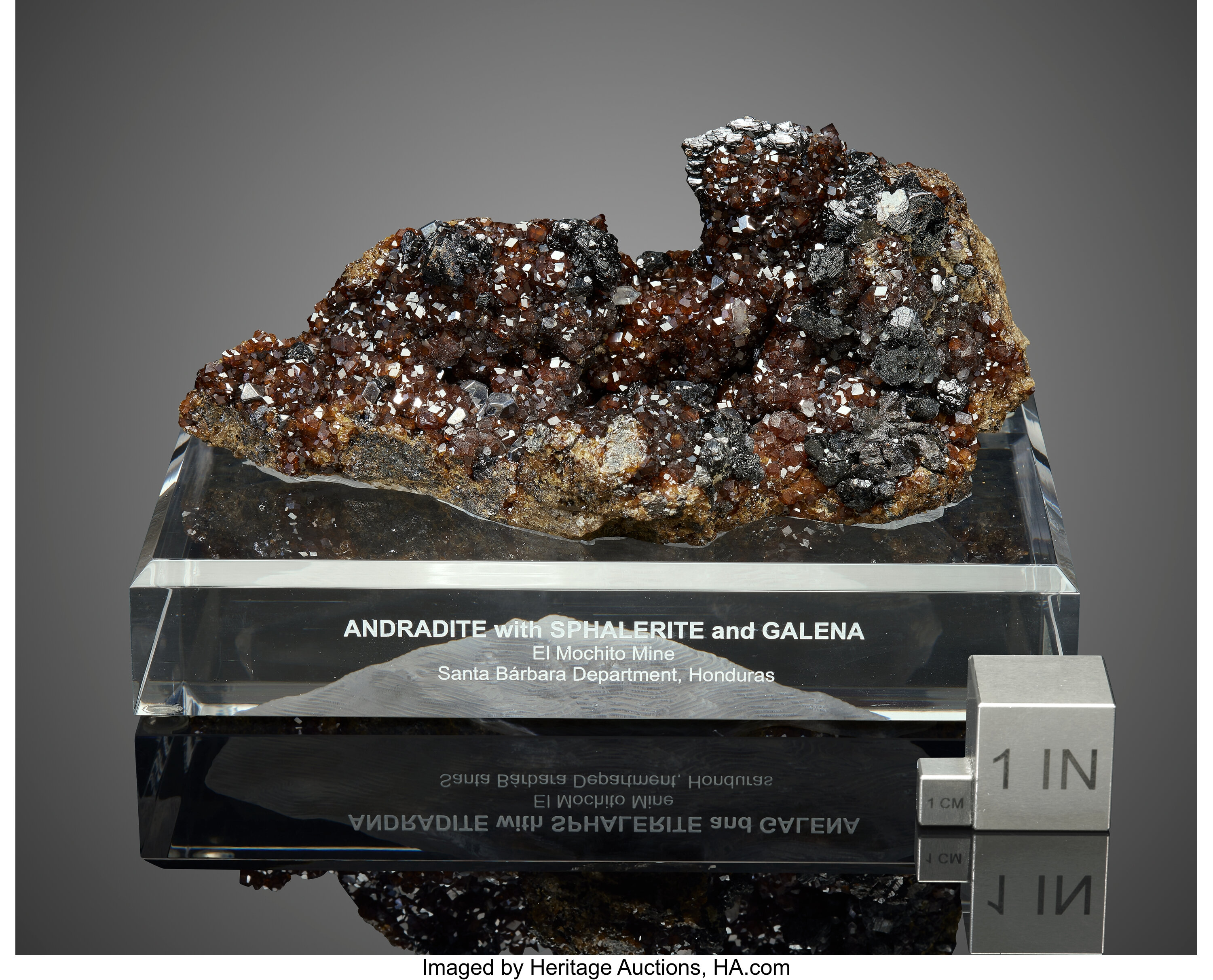 Andradite with Sphalerite and Galena
