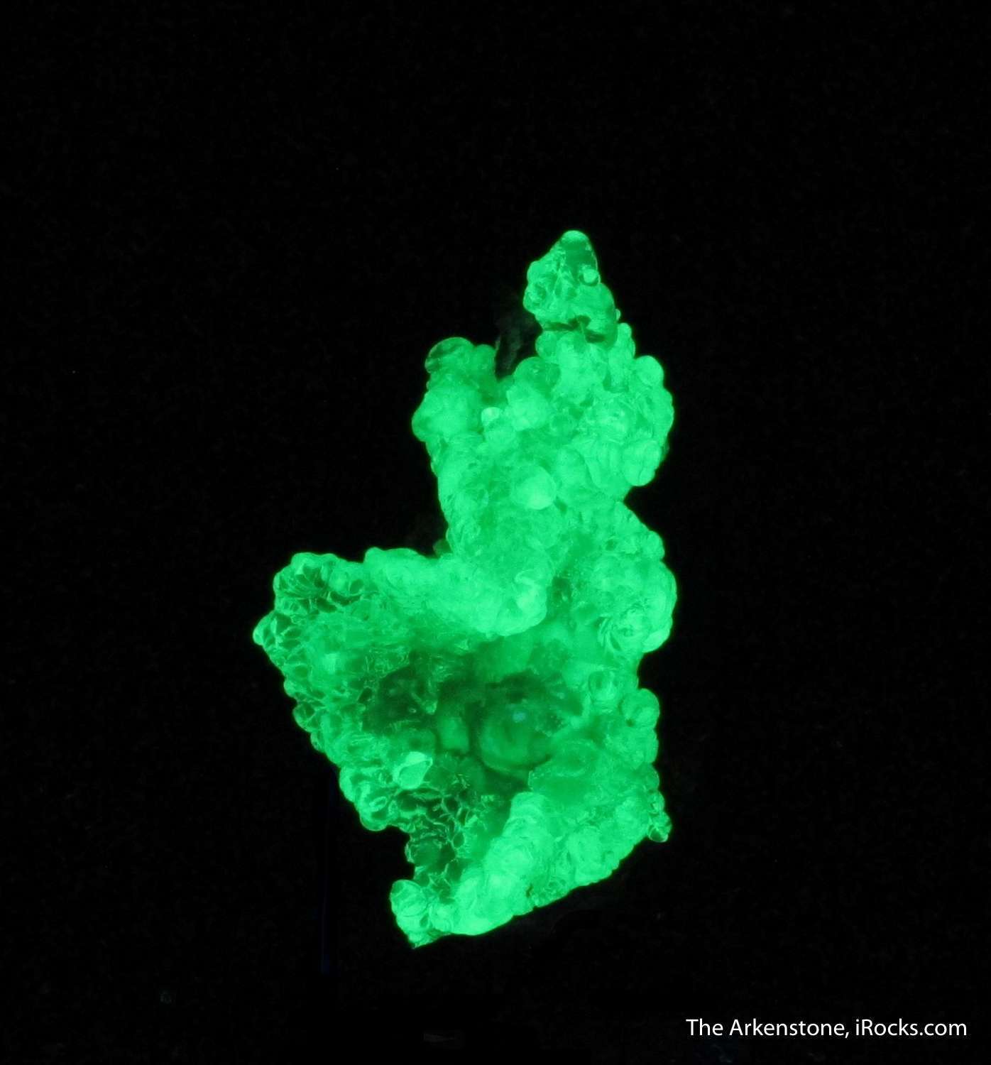 Hyalite Opal - Clear Crystals Exuding Exception Green Under UV