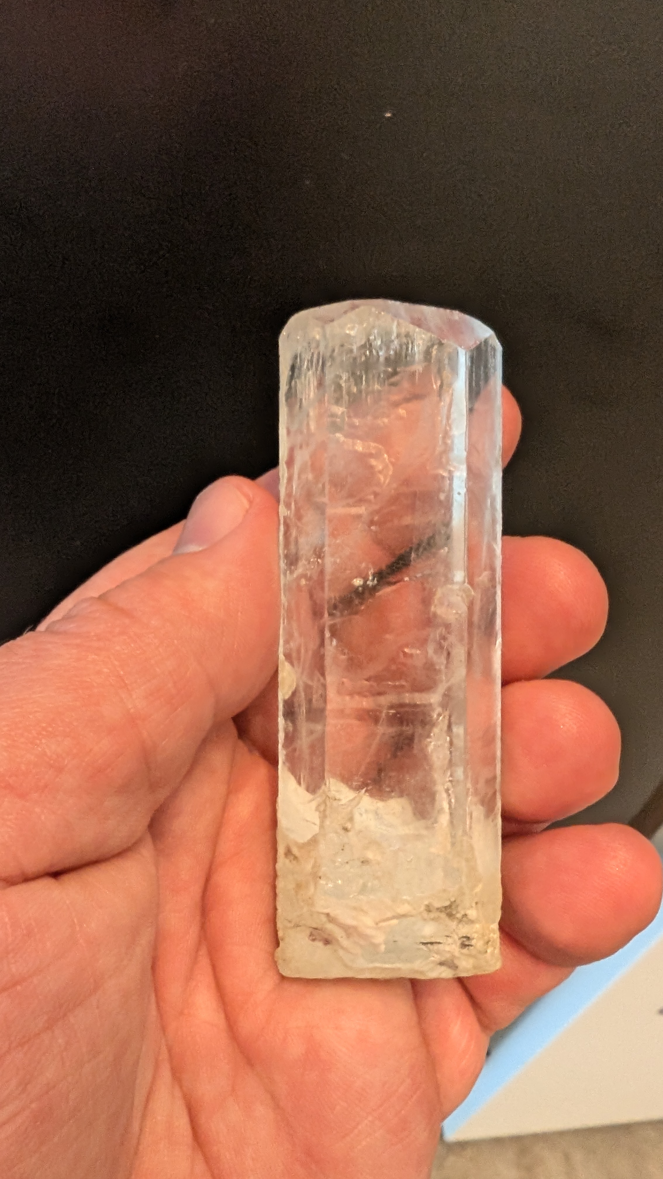 Goshenite (Beryl) - Exceptionally Elongated, Fully Terminated Colourless Prism from Madagascar