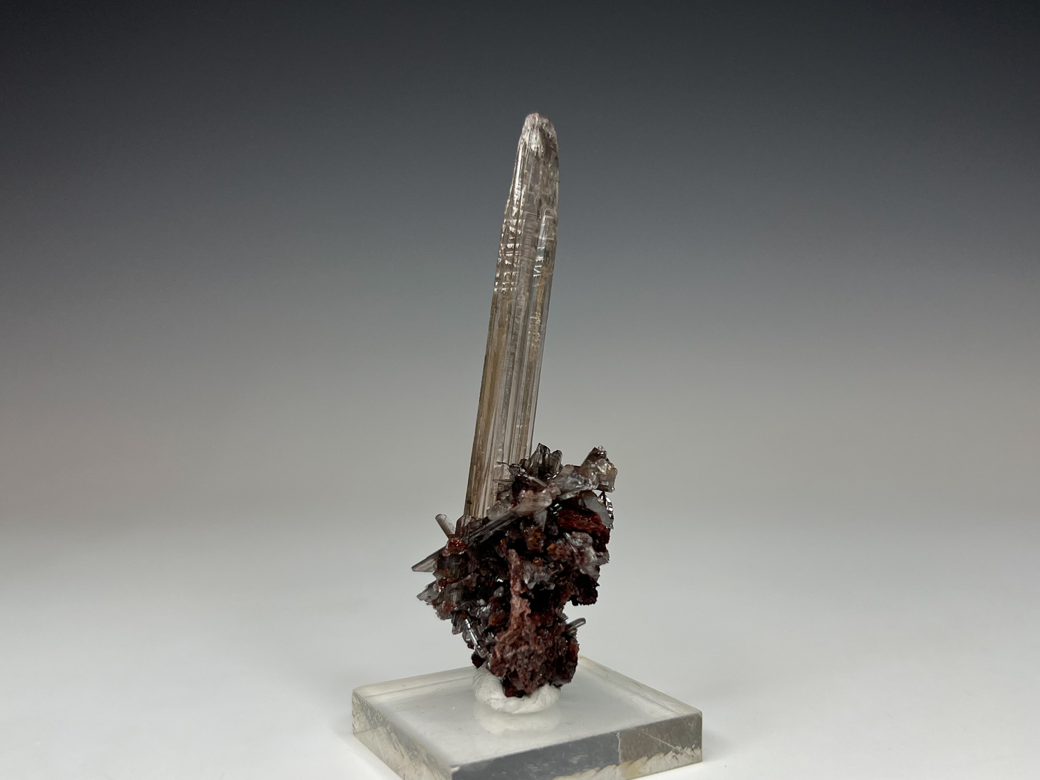 Cerussite - Jackstraw Spear on Iron-Stained Blades, Congo