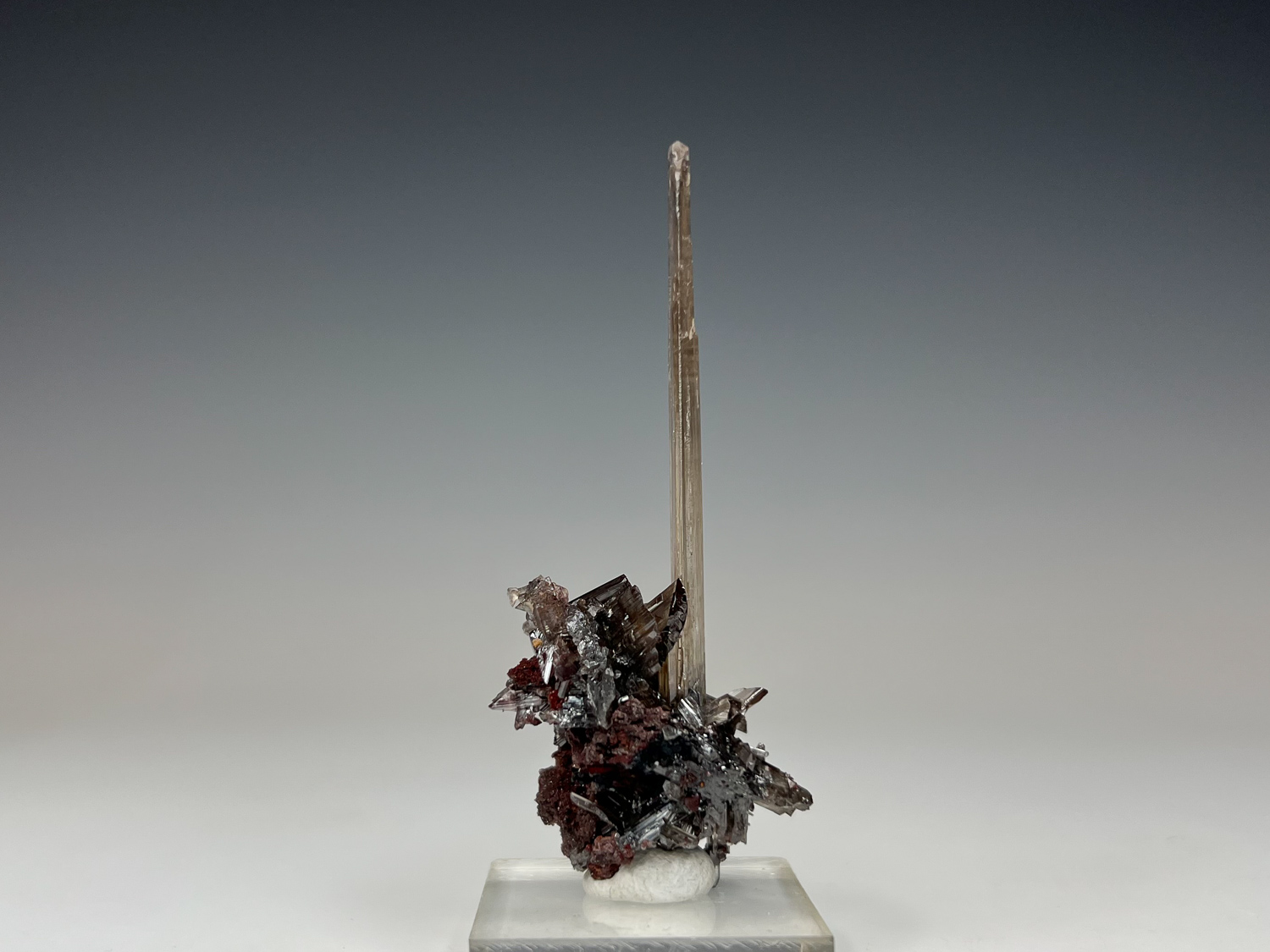 Cerussite - Jackstraw Spear on Iron-Stained Blades, Congo