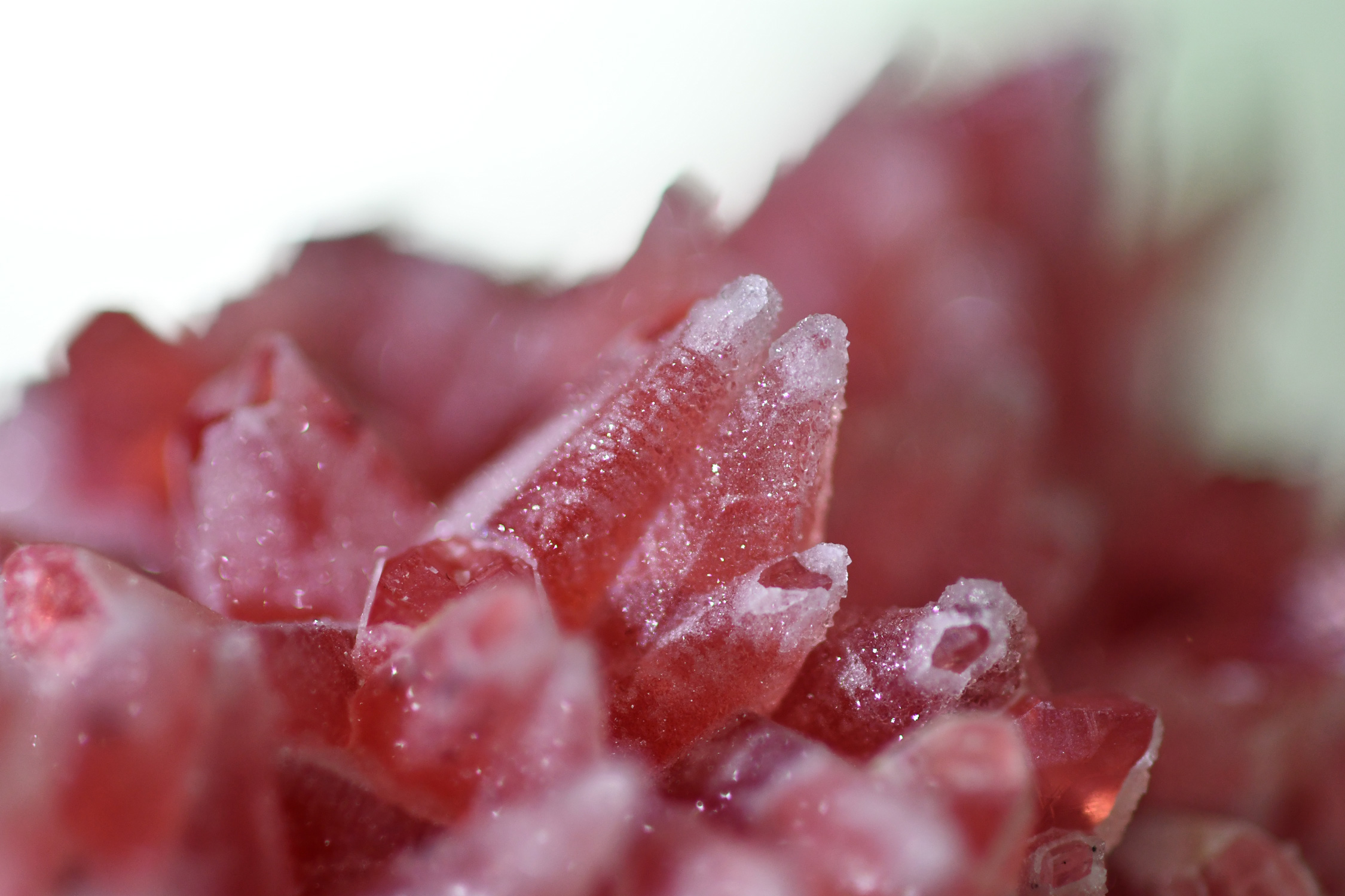 Rhodochrosite Dogtooth Cluster with Quartz Dusting