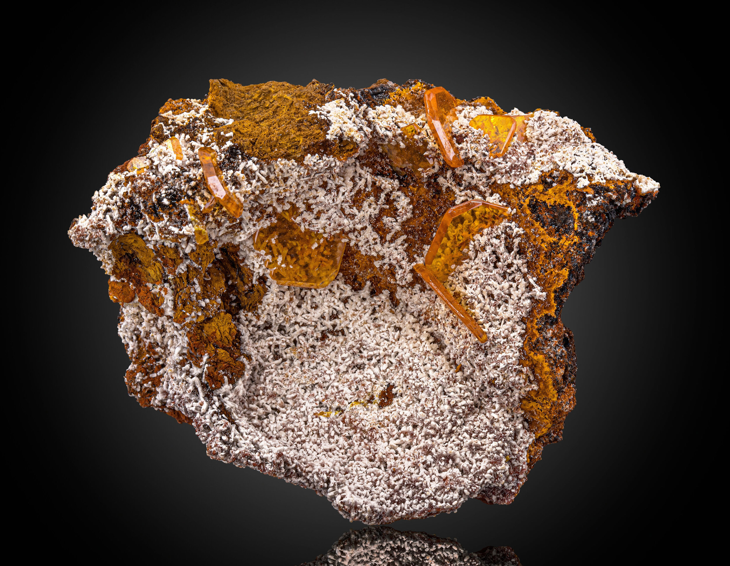 Gem Orange Wulfenite on Matrix