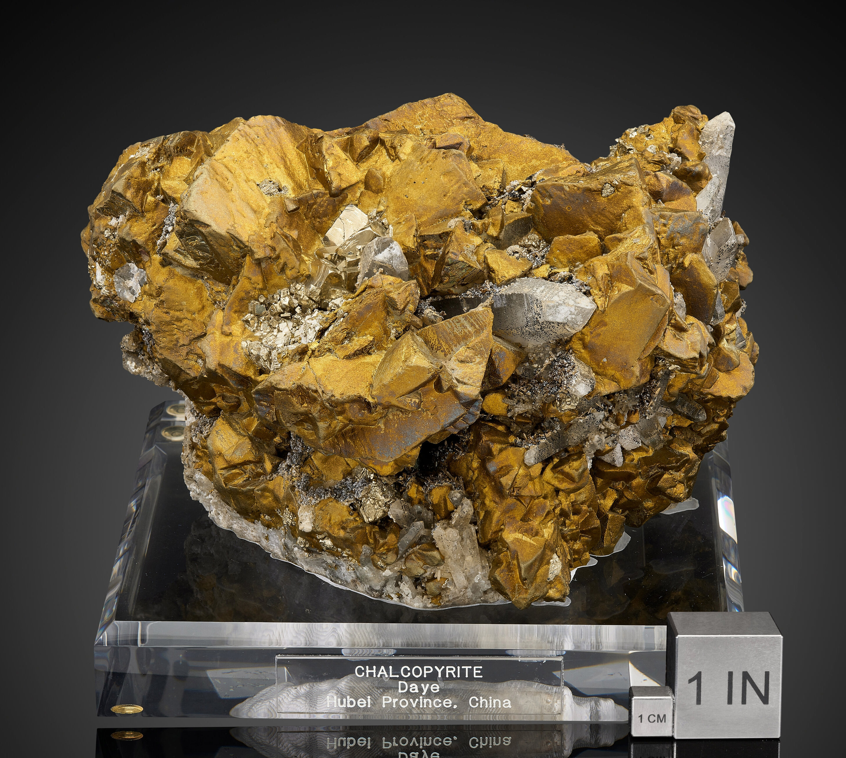 Chalcopyrite Large Specimen with Quartz