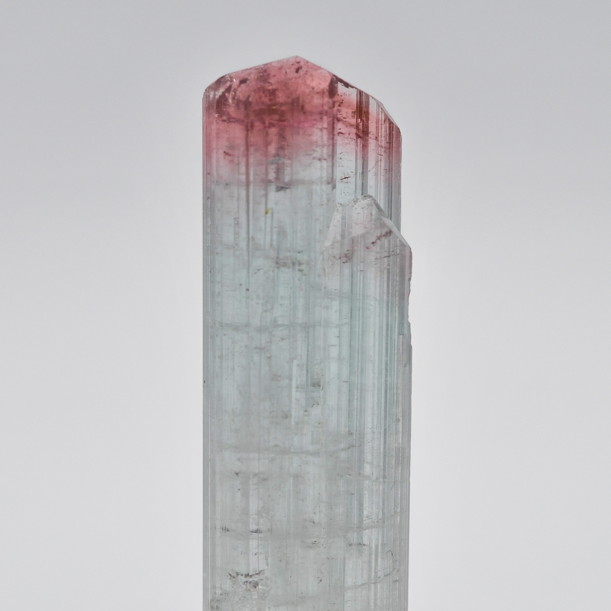 Gem Elbaite Tourmaline Bicolor Aquamarine to Pink