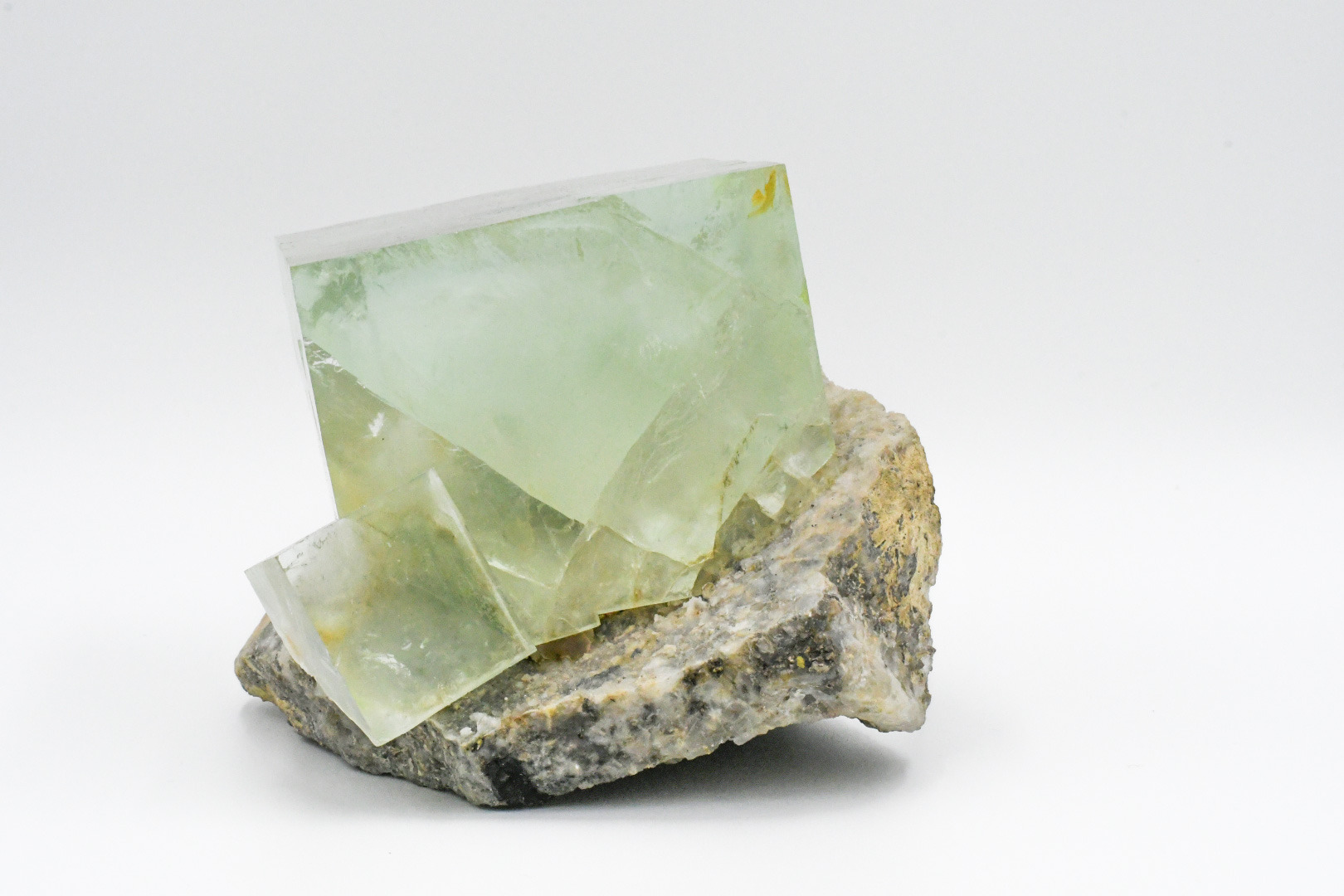 Massive Fluorite Cube on Matrix Ex-Museum