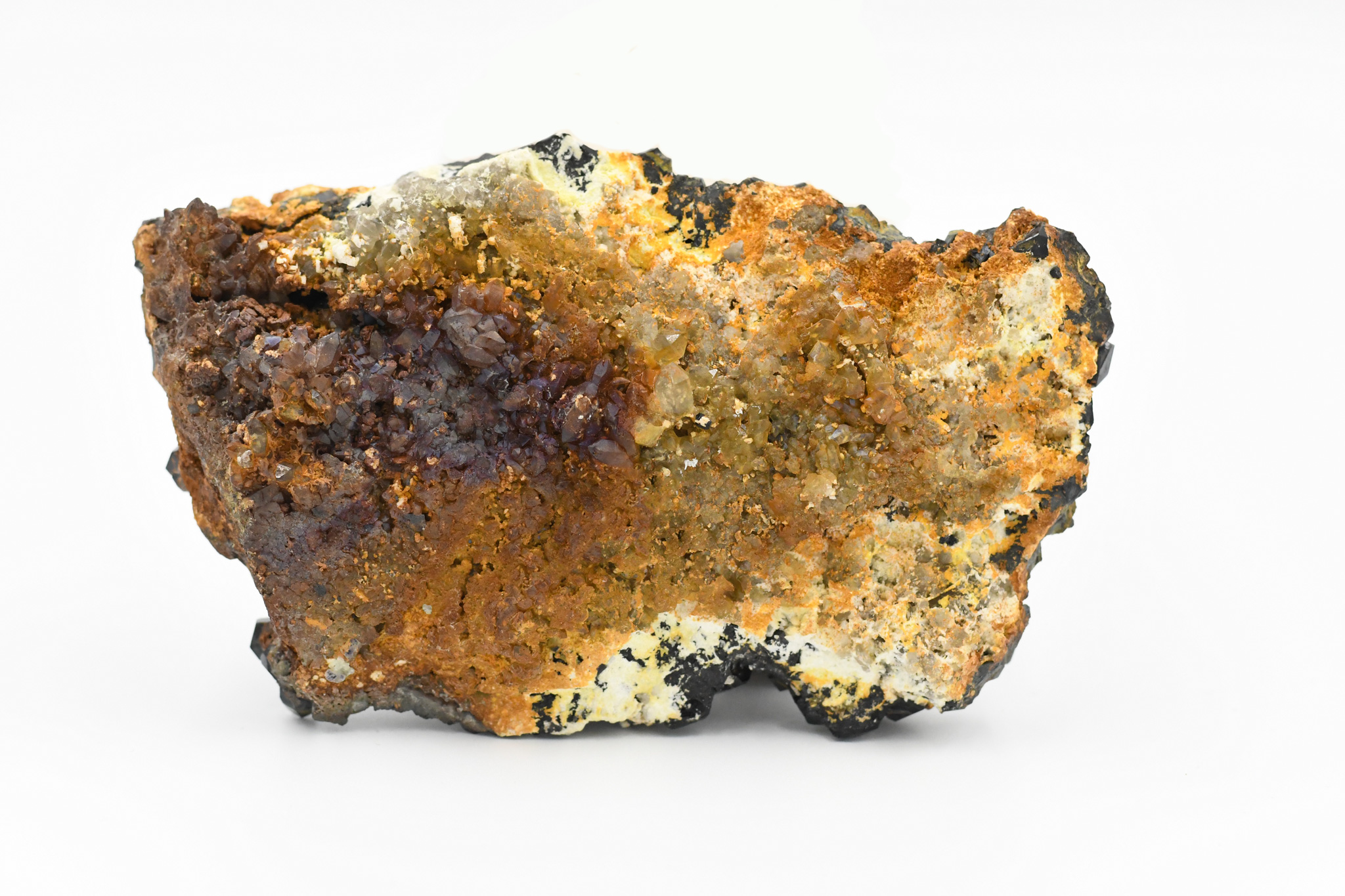 Schorl Tourmaline with Hyalite on Albite Plate