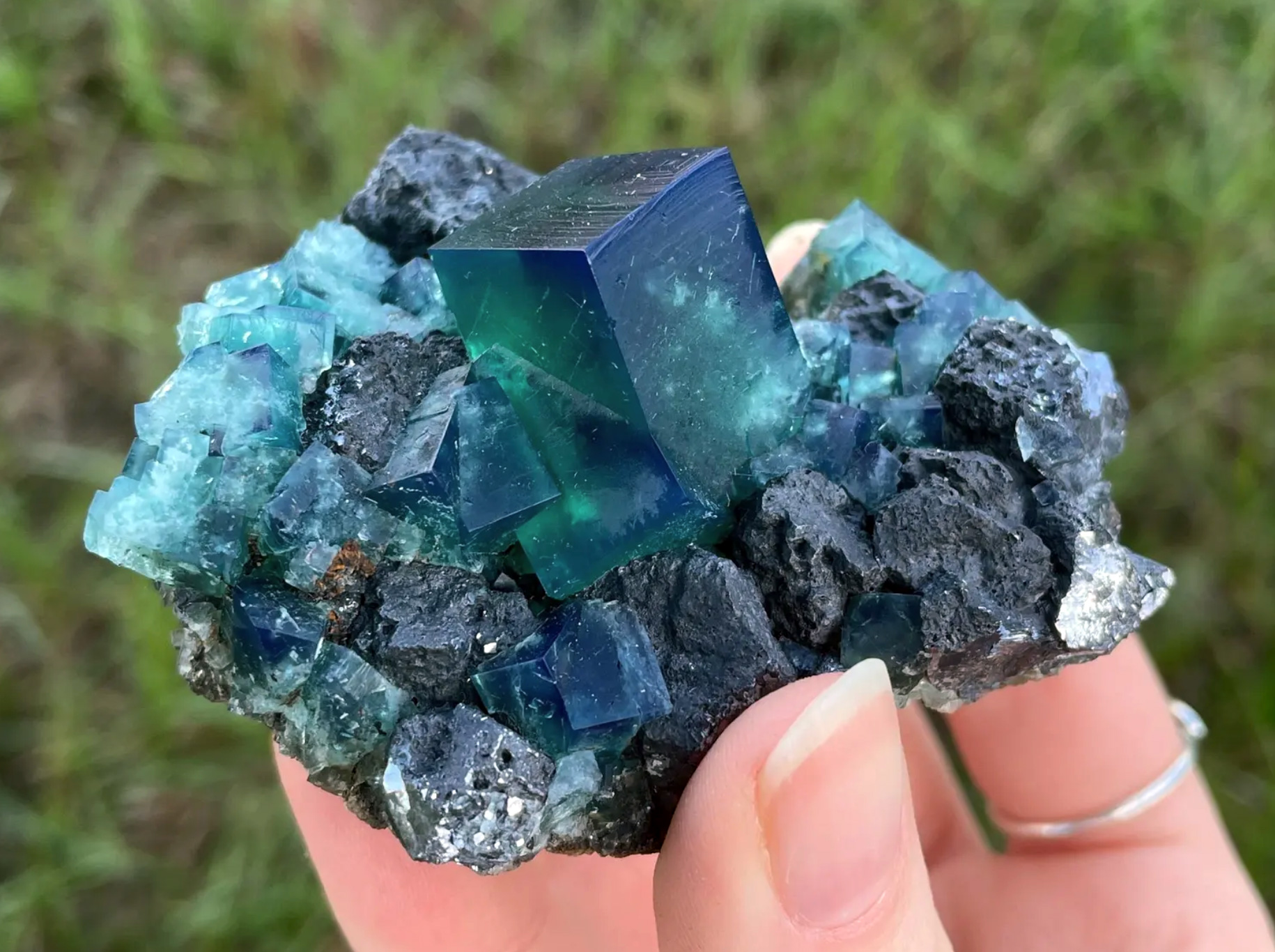 Fluorite - Color-Changing Green-Blue