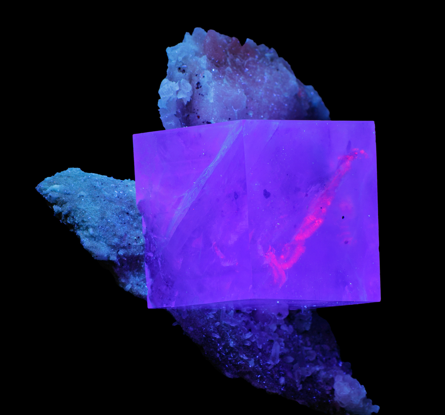 Fluorite on Calcite Matrix - Perfect Cube - Dalnegorsk