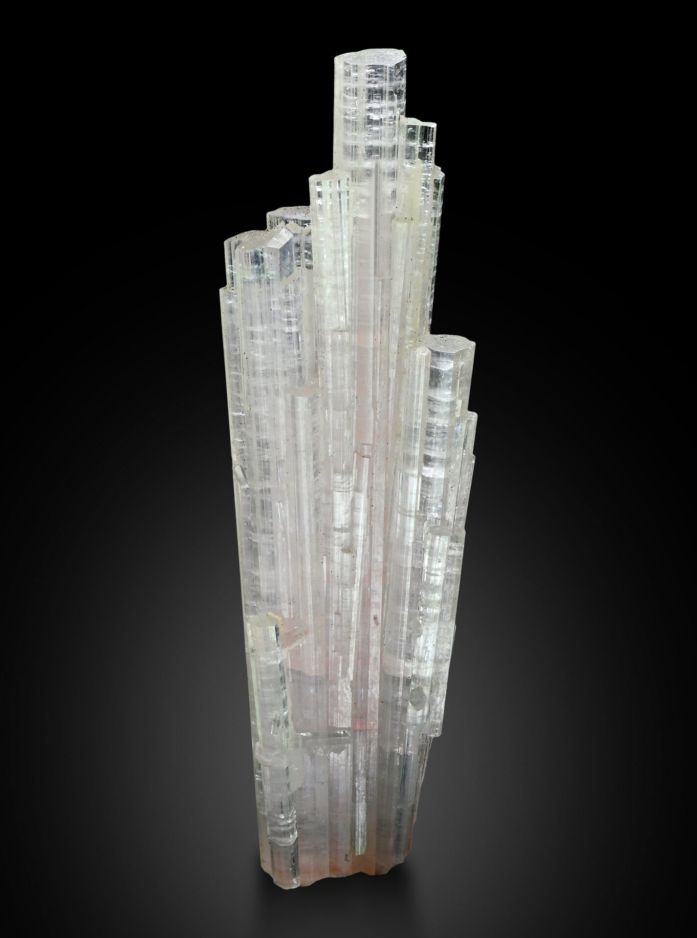 Achroite Tourmaline - Near-Colorless - Exceptional Stacked Crystal Group
