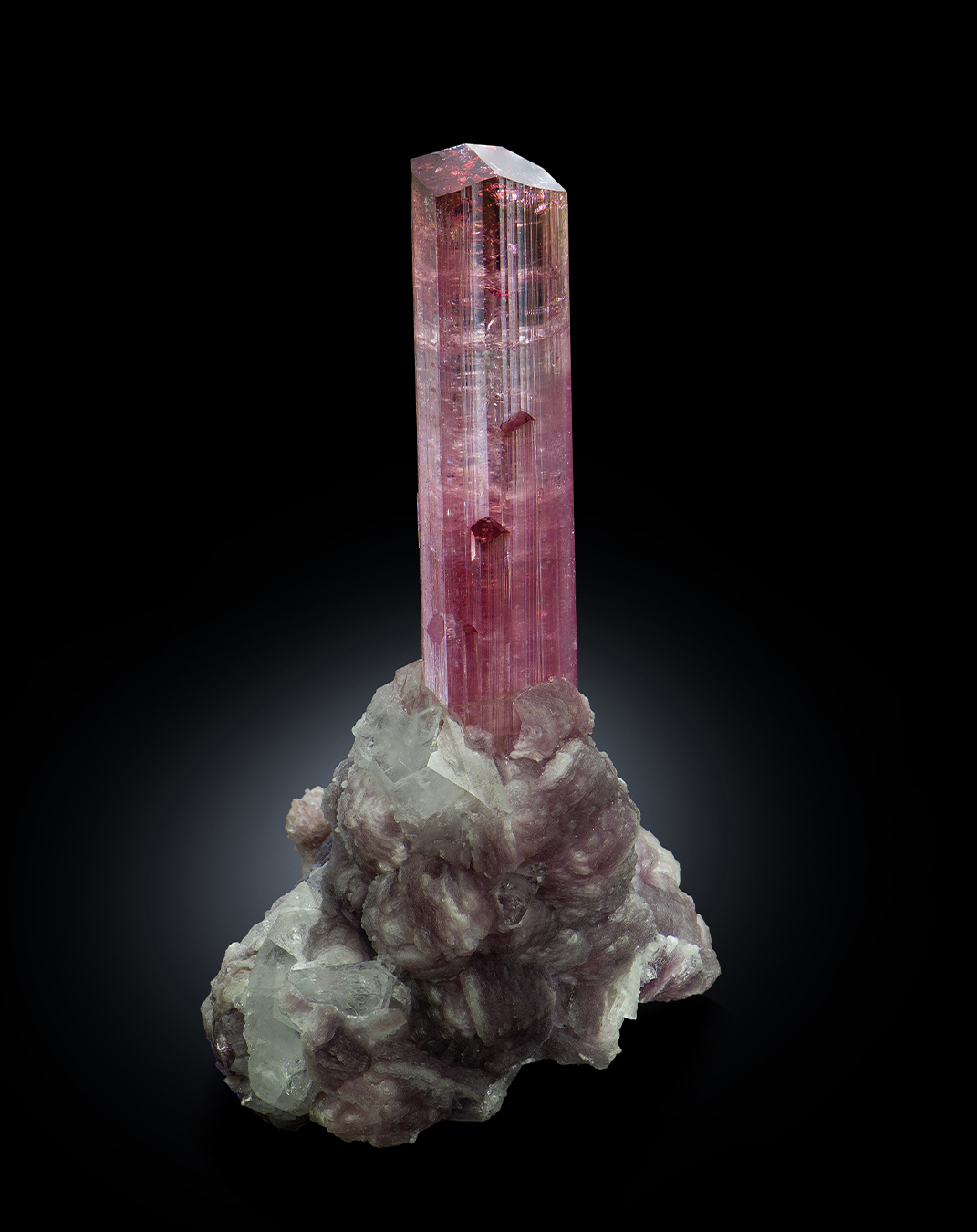 Tourmaline with Topaz and Lepidolite - Gem-Quality Pink Paprok Masterpiece