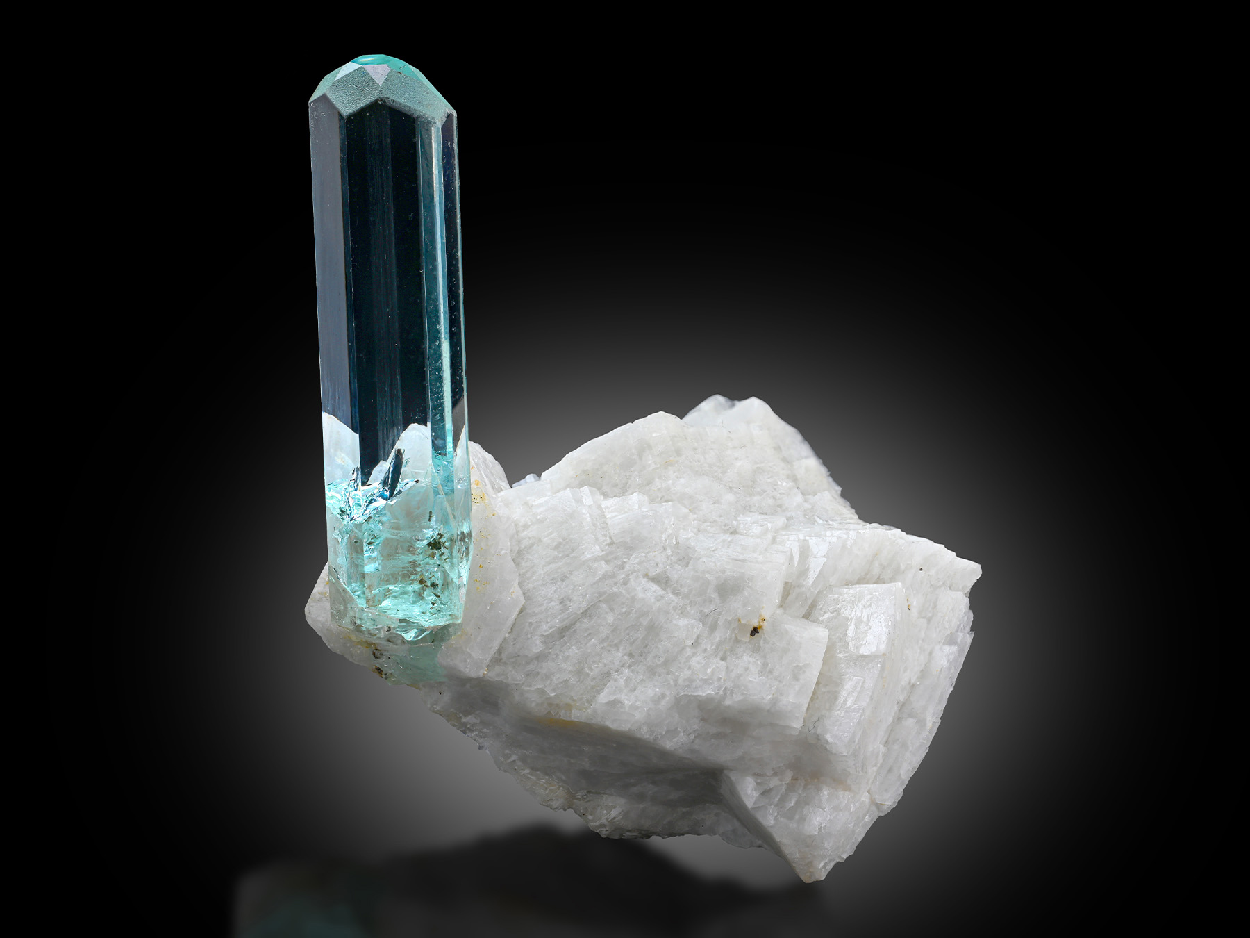 Aquamarine with Feldspar - Gem-Clear and Sculptural
