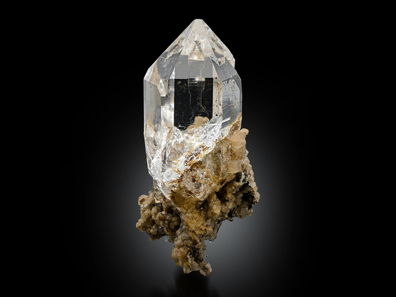 Quartz on Calcite/Siderite Matrix - Pristine Himalayan Specimen